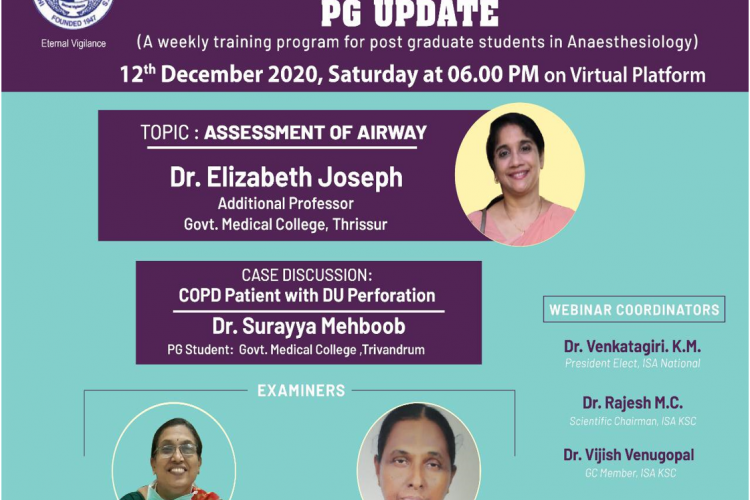 ISA Kerala State Chapter PG UPDATE : ASSEESSMENT OF AIRWAY by Dr. Elizabeth Joseph