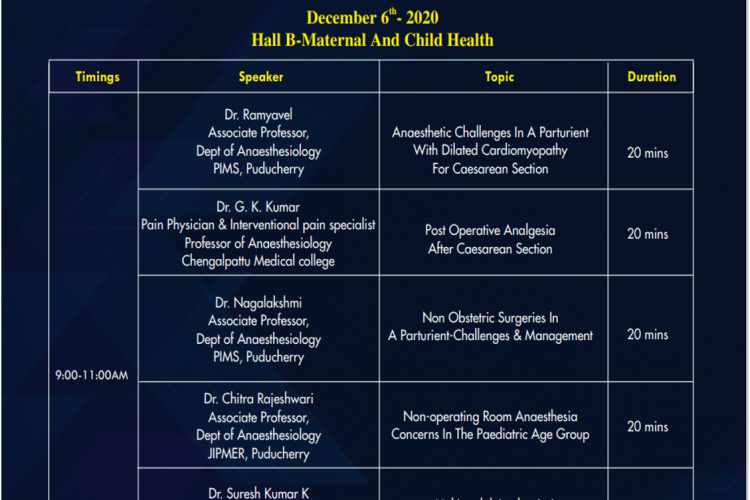 ISACON PONDICHERRY 2020 : Hall-B* : Over all Topic is on *MATERNAL AND CHILD HEALTH ON 6th Dec 2020