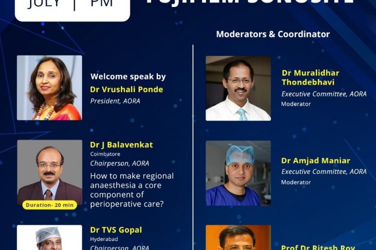 “ACADEMY OF REGIONAL ANAESTHESIA ( AORA ) : SCIENTIFIC PROGRAM”   ➡️ Topic : 1st ) How to make a Regional Anaesthesia a core component of Perioperative care by Dr J Balavenkat  ➡️ Topic : 2nd ) Erector Spinae Plane Block for Anterior Truncal Surgeries – Has the time come to speculate by Dr TVS Gopal