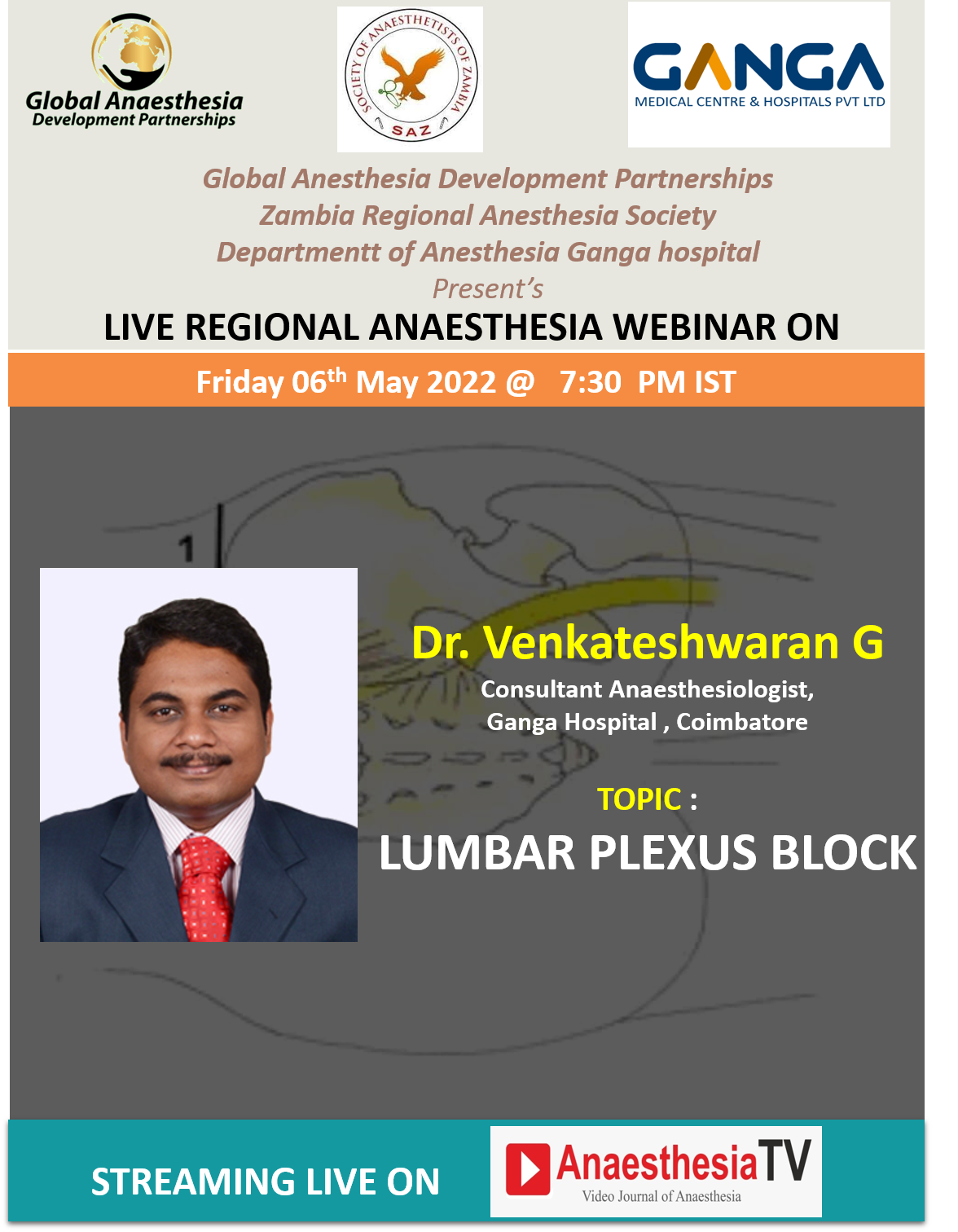LUMBAR PLEXUS BLOCK by Dr. Venkateshwaran G (Consultant Anesthesiologist, Ganga hospital, India)