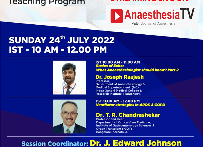 Basics of Echo : What Anaesthesiologist should know? Part 2 & Ventilator strategies in ARDS & COPD